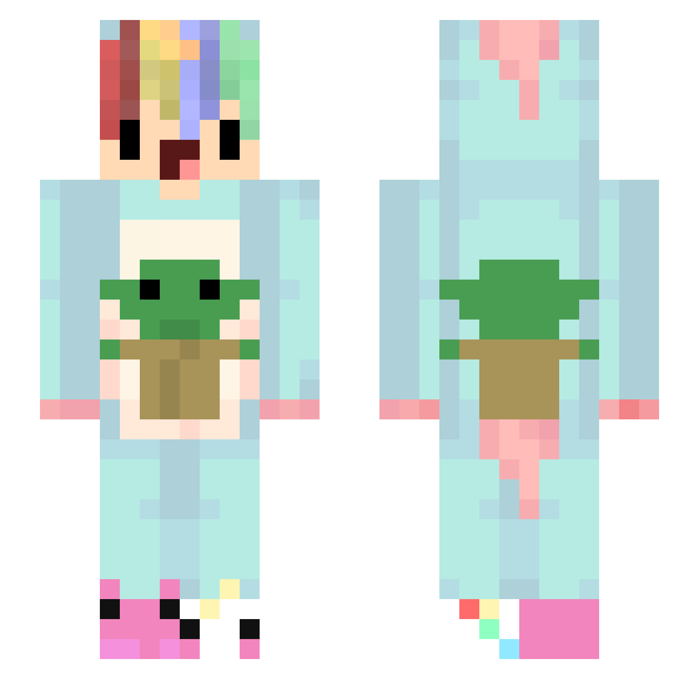 THETIMMEME Minecraft skin, front and back view