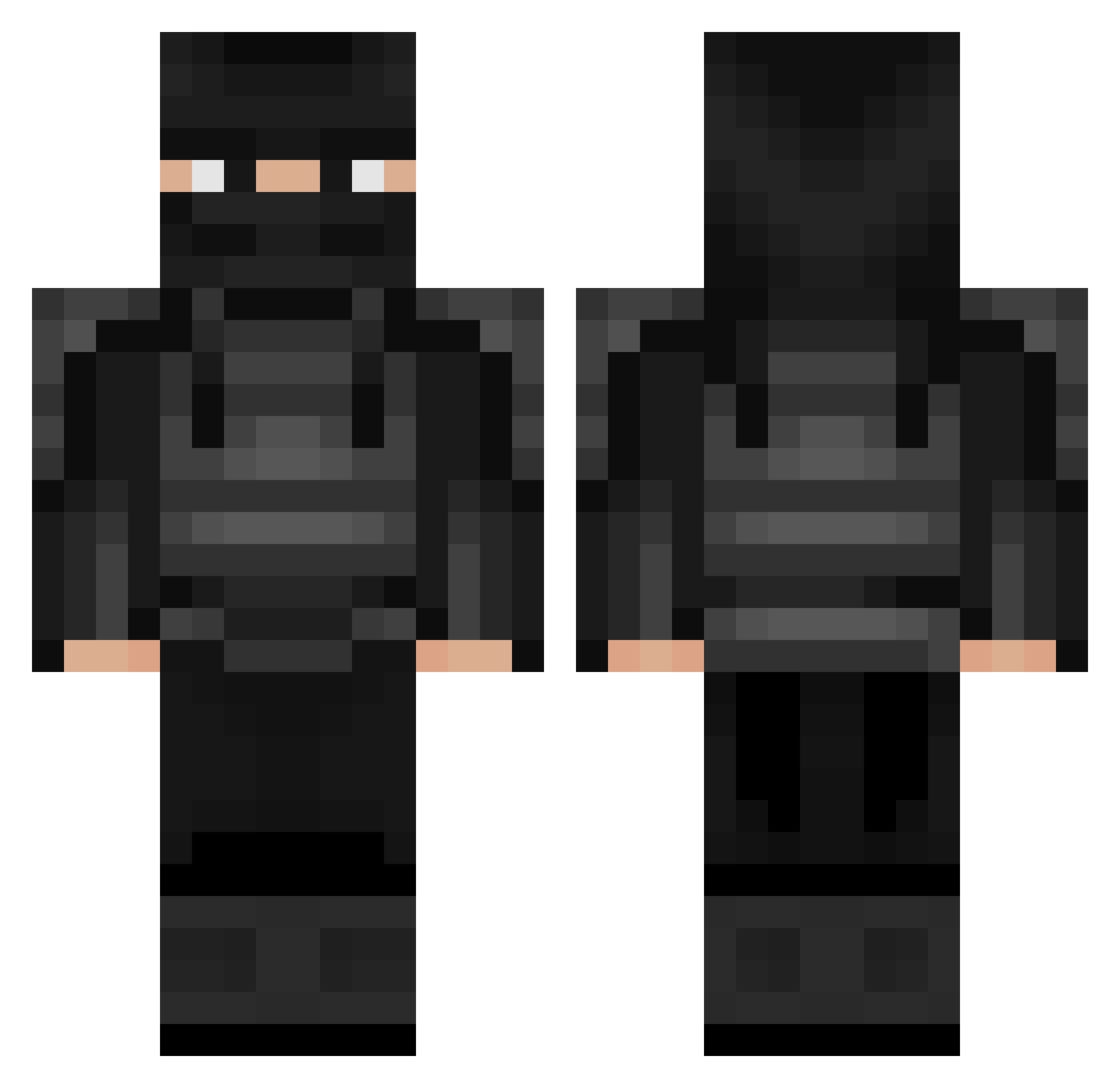 ron1n7k Minecraft skin, front and back view