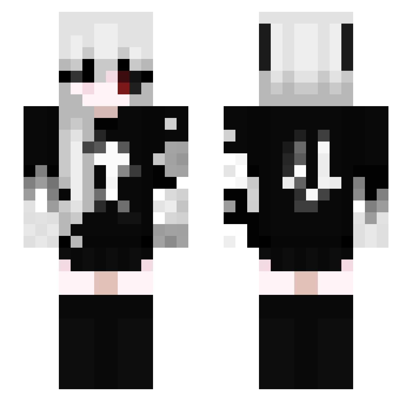 WaveKiss Minecraft skin, front and back view