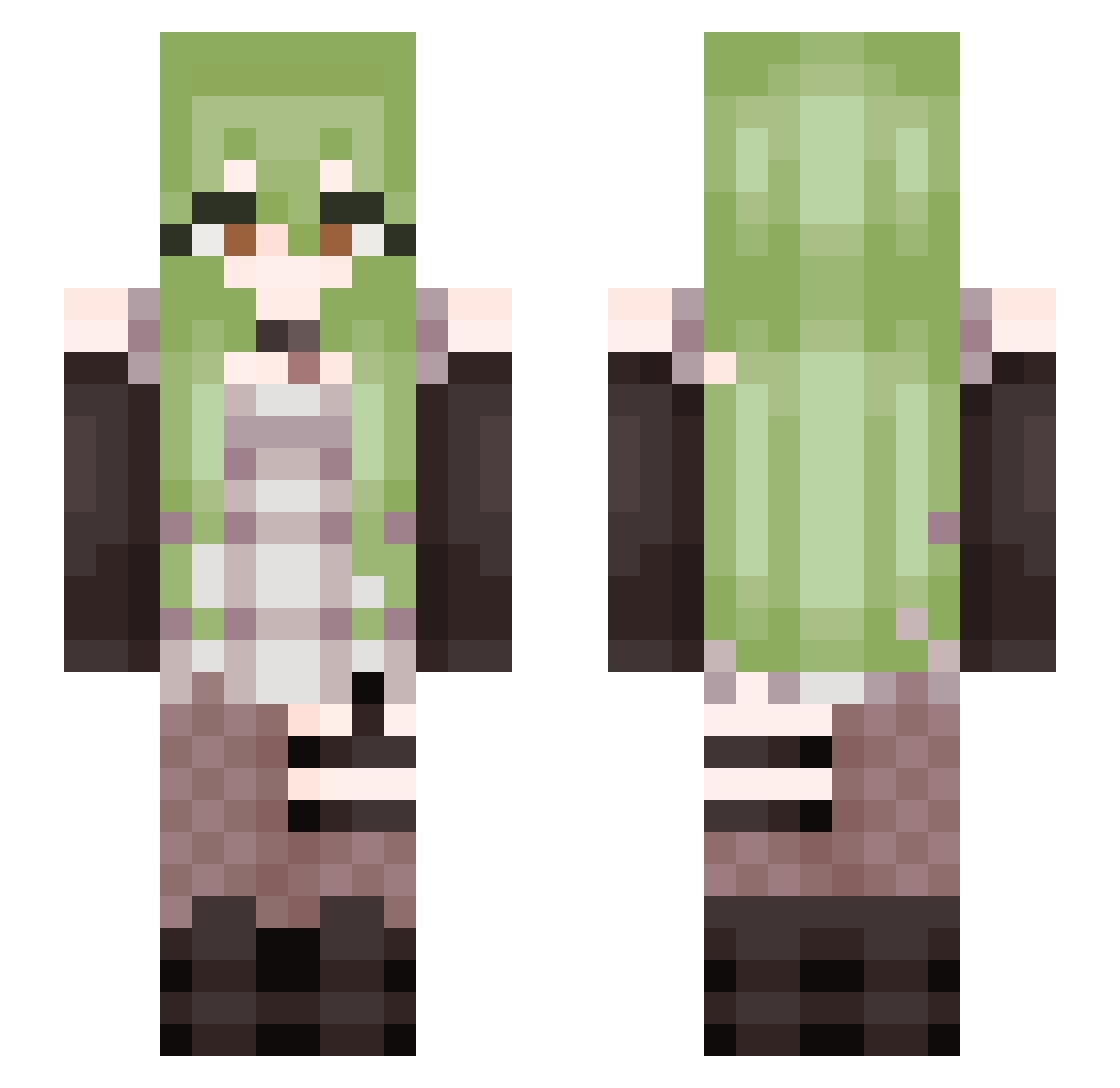 iamthytealeaf Minecraft skin, front and back view