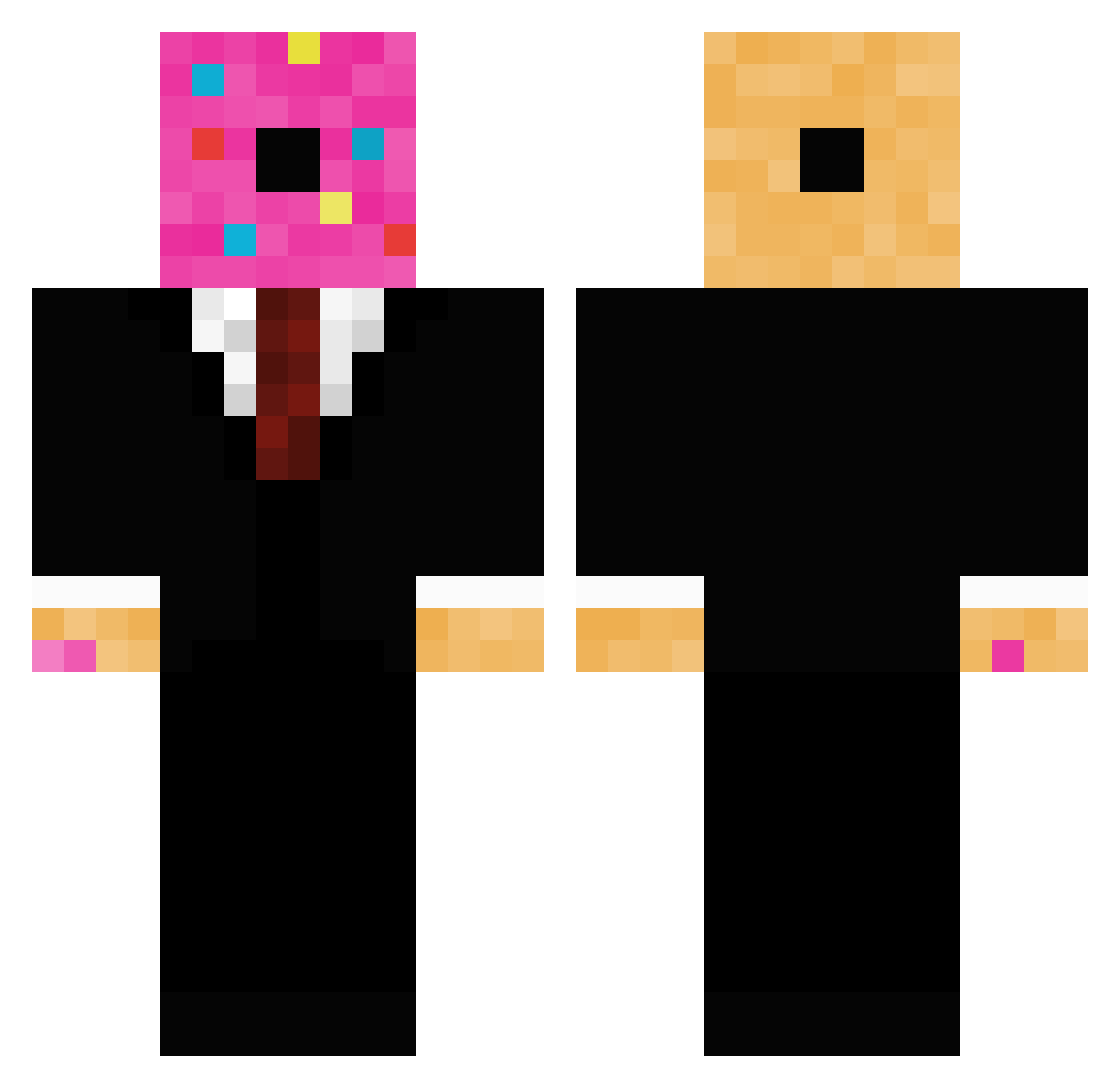 Scipzo Minecraft skin, front and back view