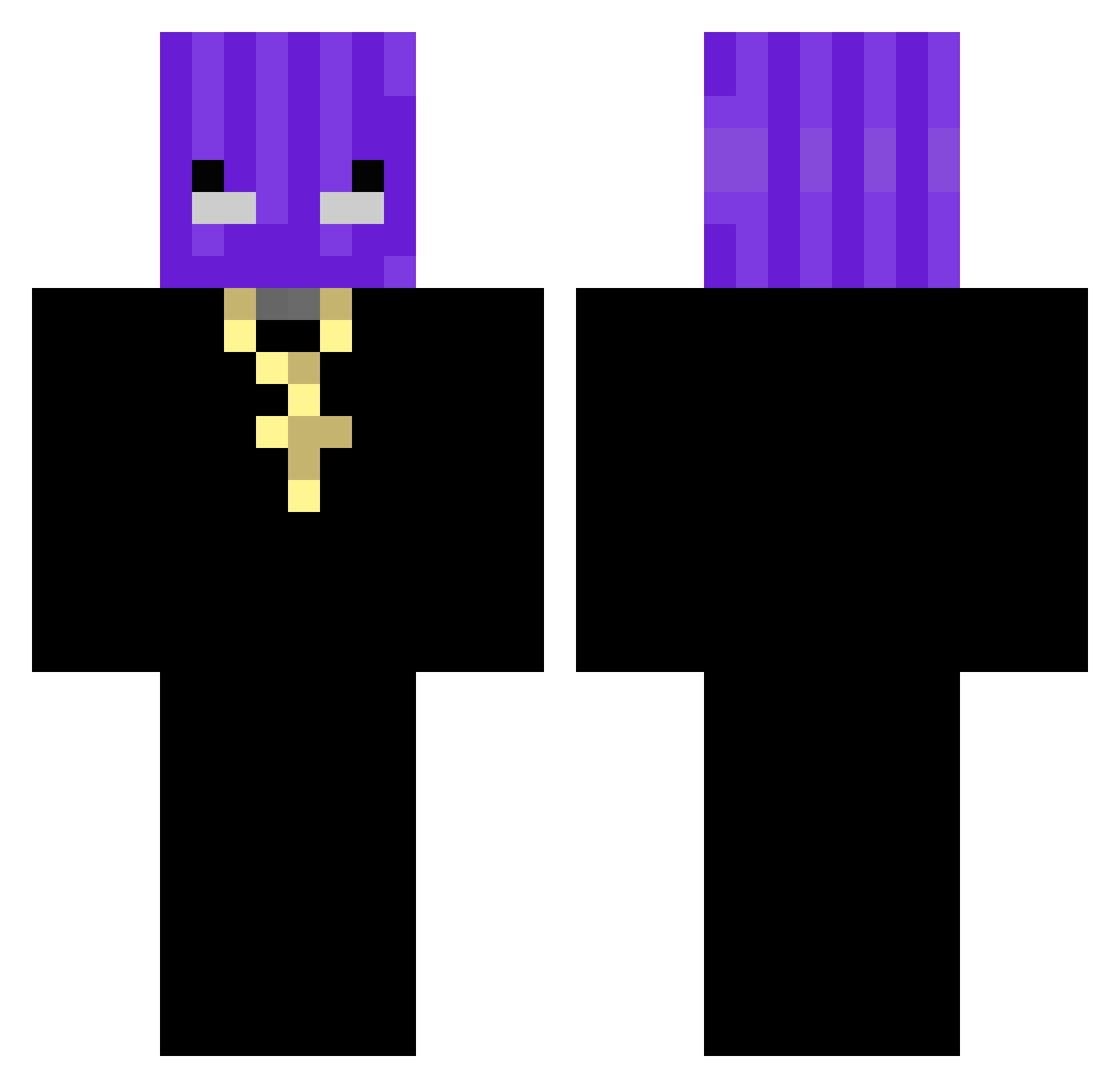 Retypes Minecraft skin, front and back view