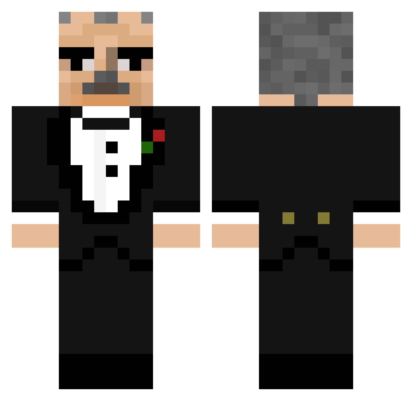TheGun5ling3r Minecraft skin, front and back view