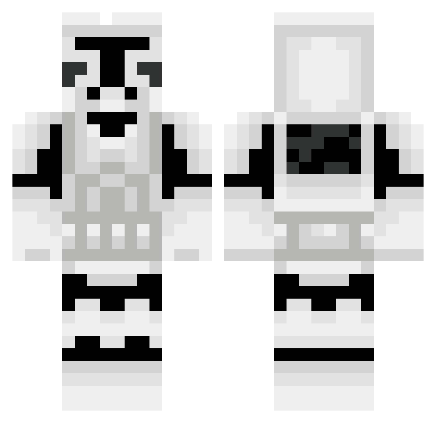 Scaping Minecraft skin, front and back view