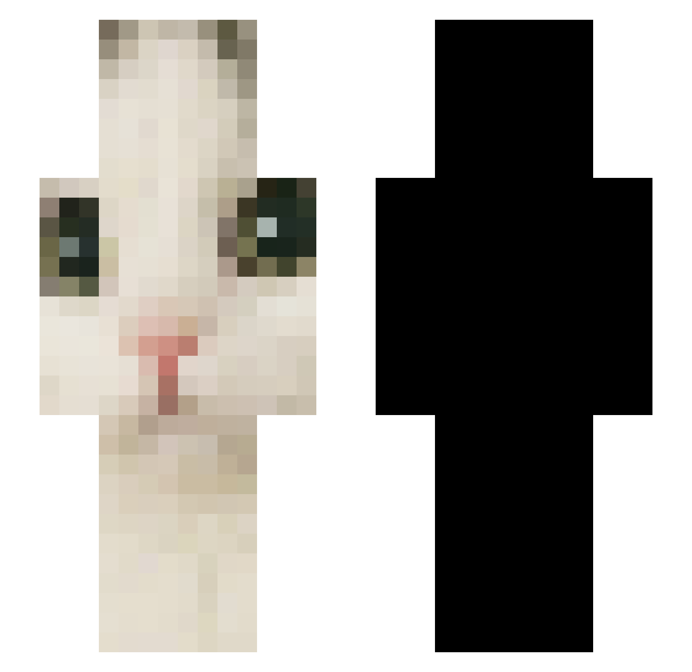 Imitators Minecraft skin, front and back view