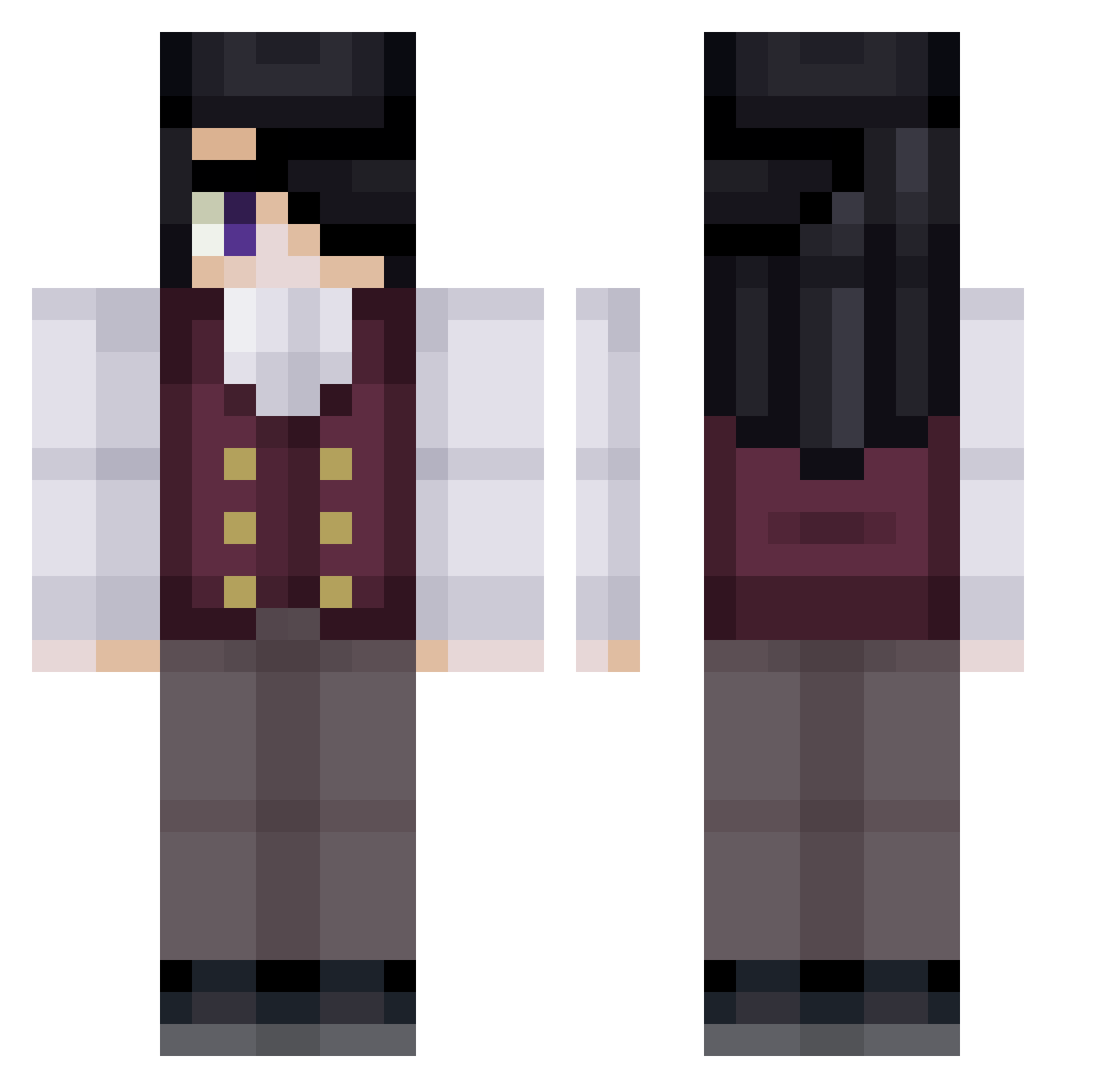 llubi Minecraft skin, front and back view