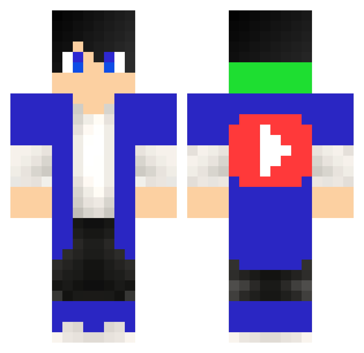 KrayTher47 Minecraft skin, front and back view