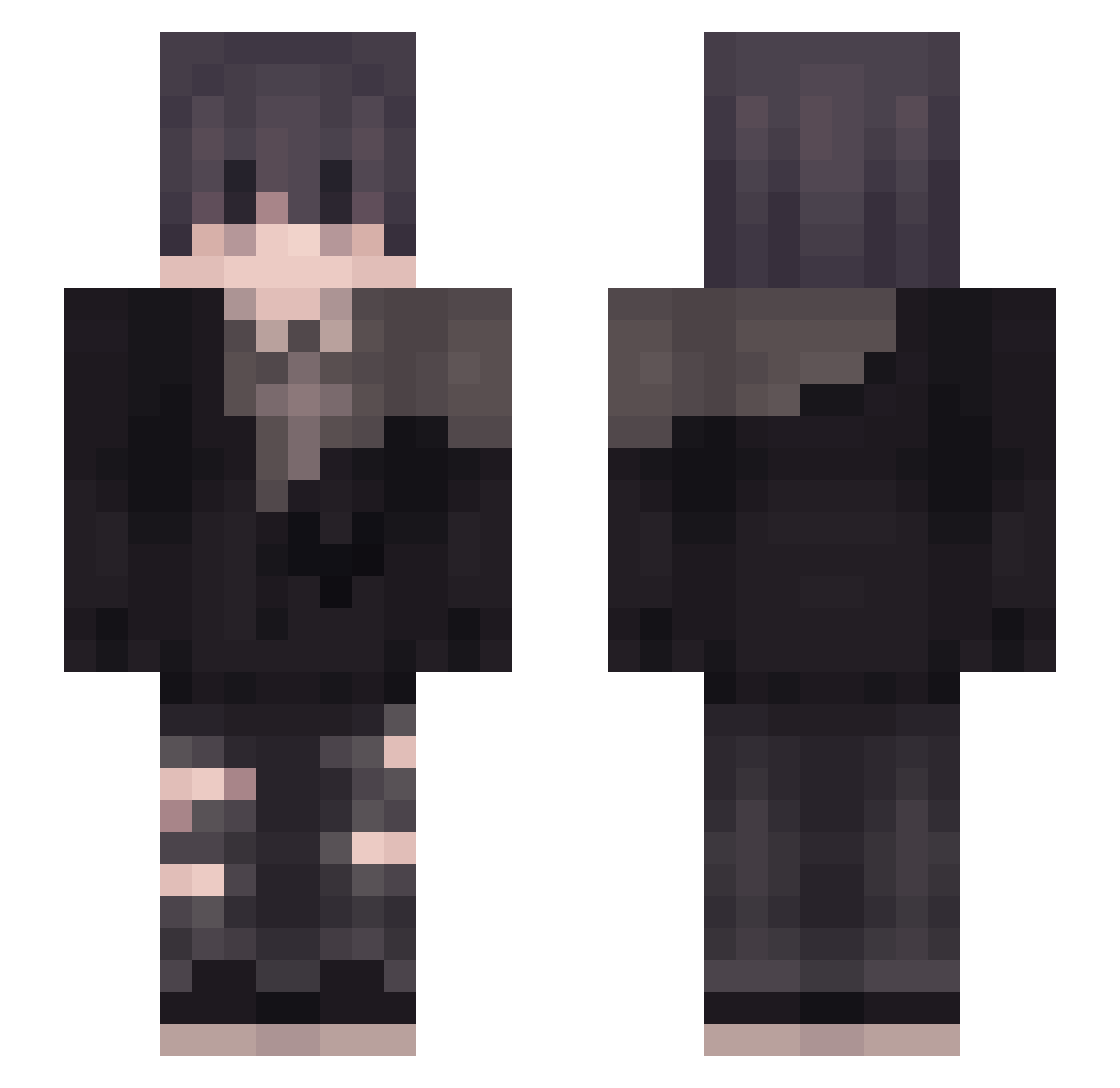 Vxnnn Minecraft skin, front and back view