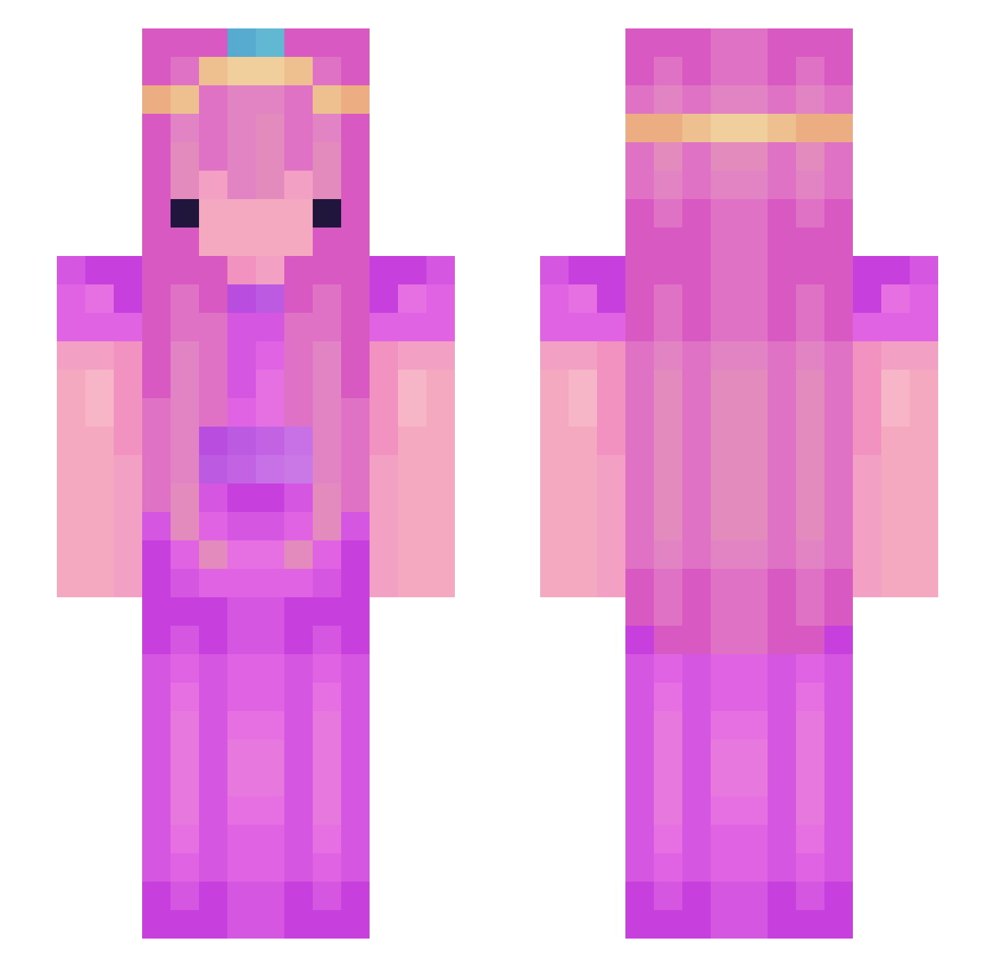 mhyoein Minecraft skin, front and back view