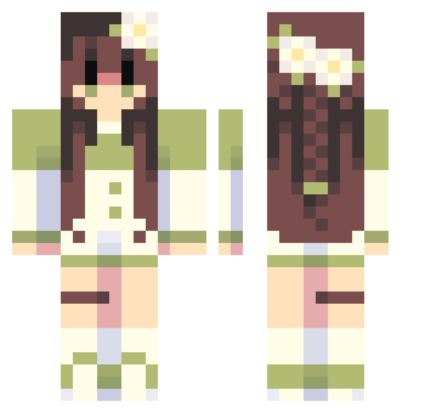 supjen Minecraft skin, front and back view