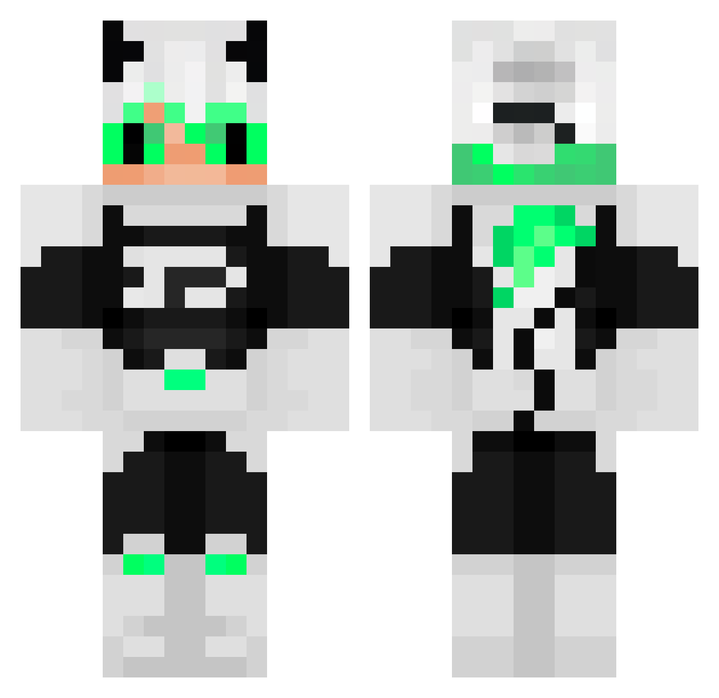 GhostDeamon Minecraft skin, front and back view