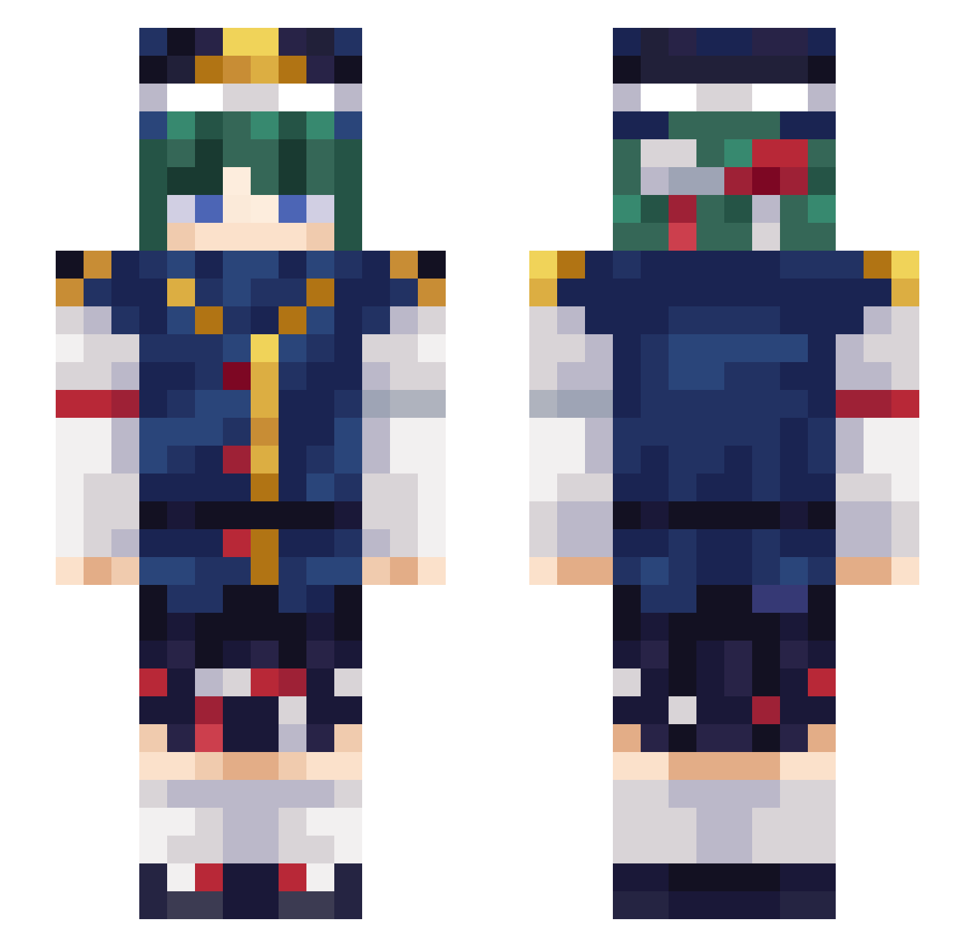 Raminant Minecraft skin, front and back view