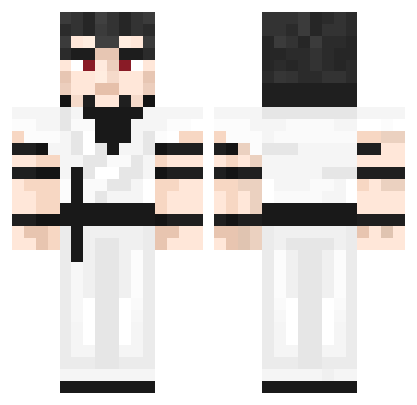 Zz2LZ Minecraft skin, front and back view