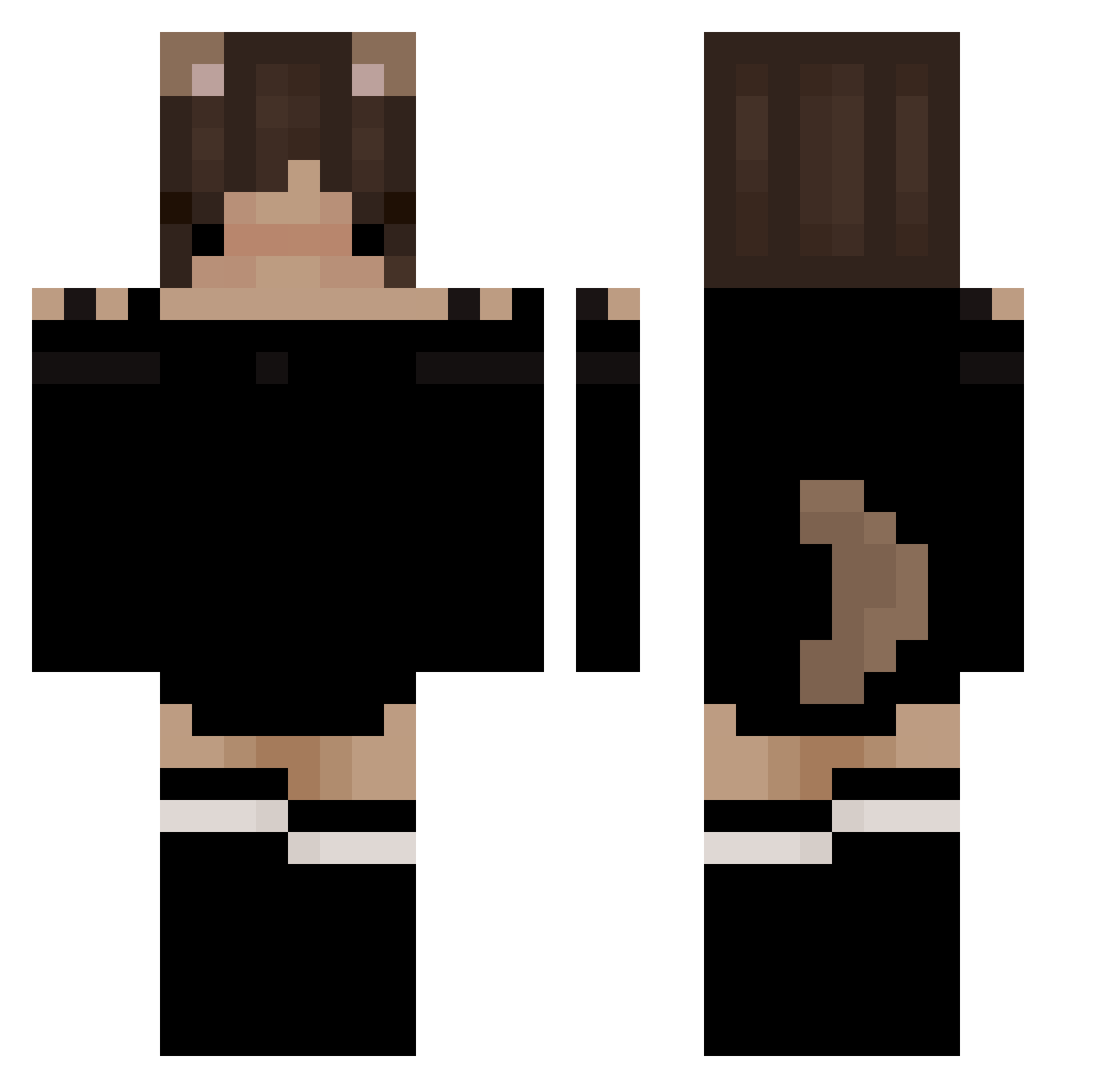 malinkaxa Minecraft skin, front and back view