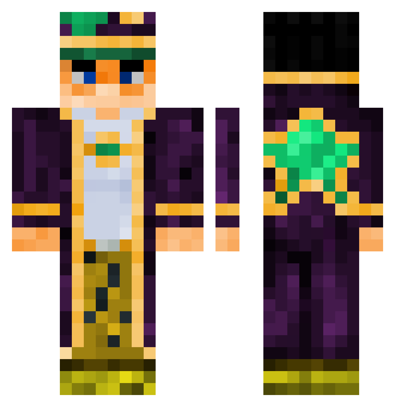 Mr_Bidness Minecraft skin, front and back view
