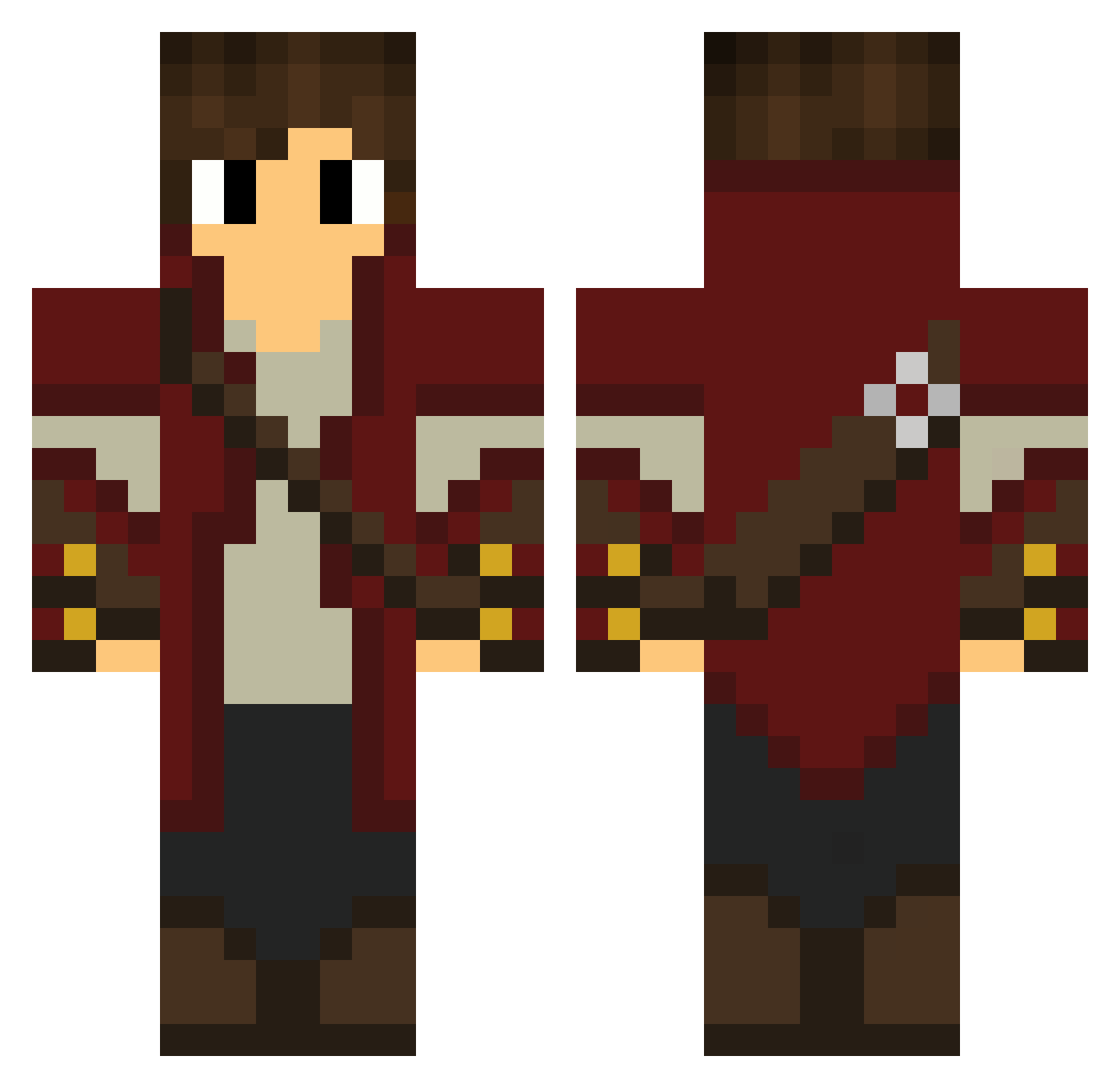Strakes Minecraft skin, front and back view