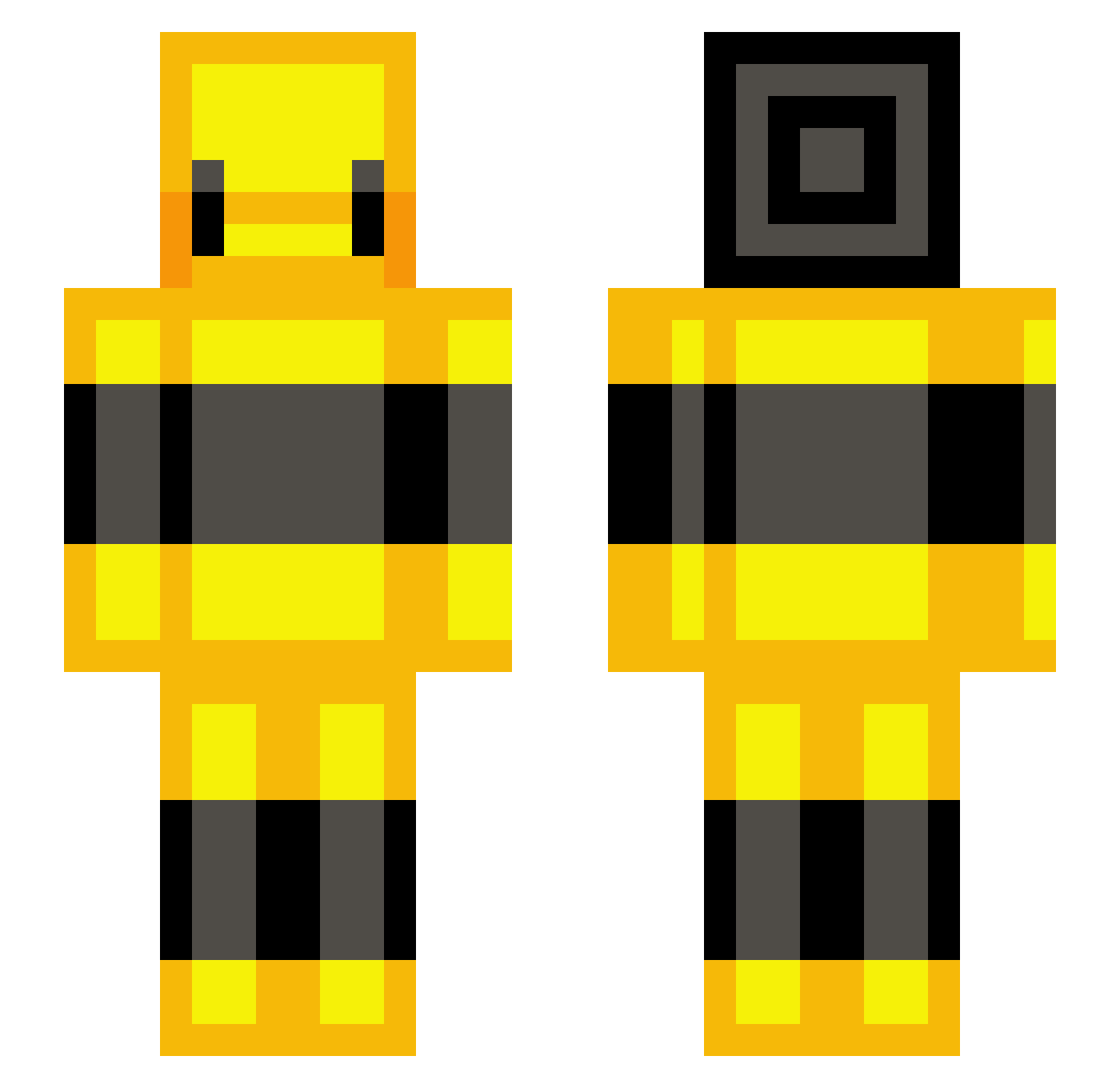 TheMime__ Minecraft skin, front and back view