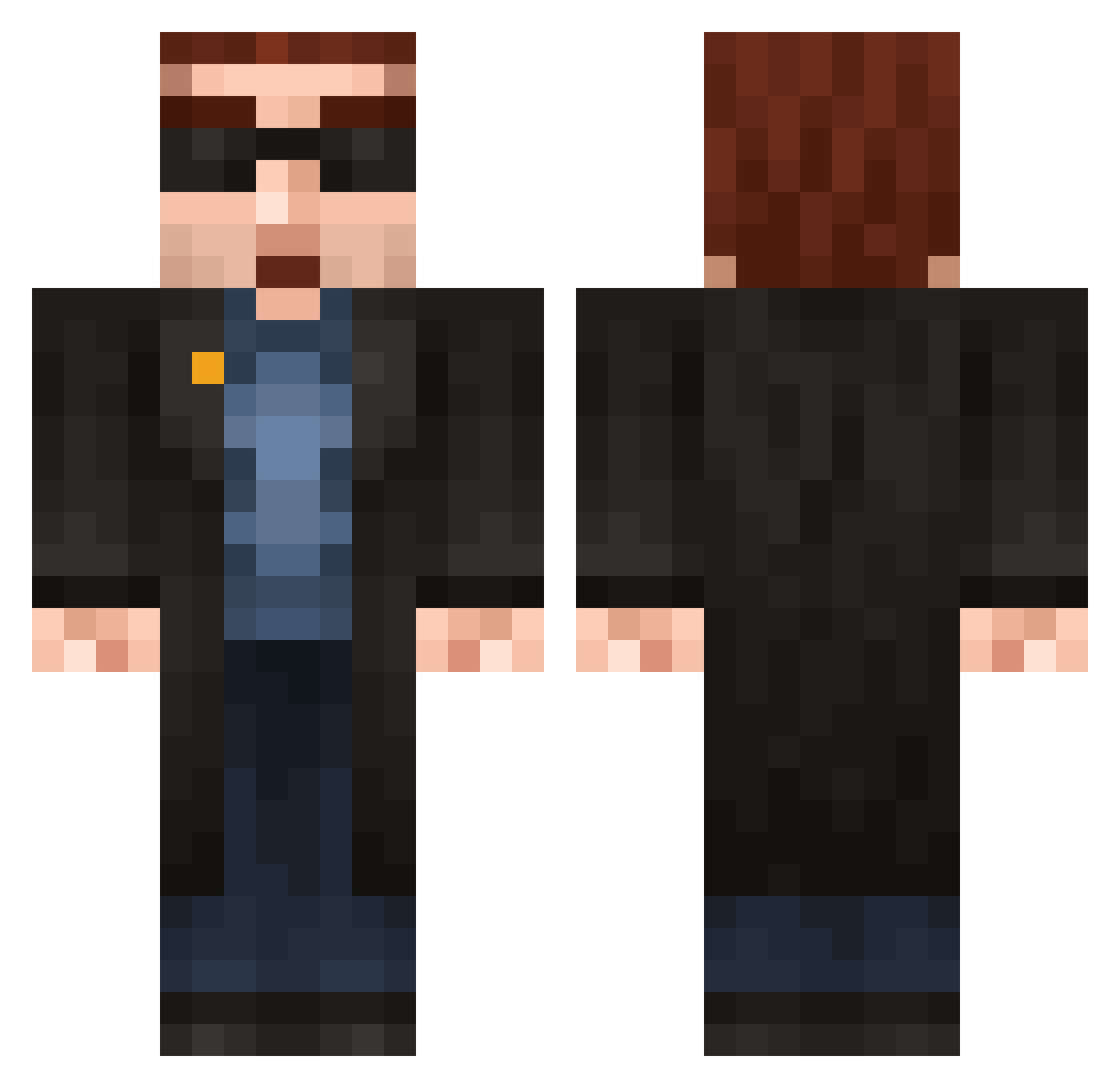 KemaMada Minecraft skin, front and back view