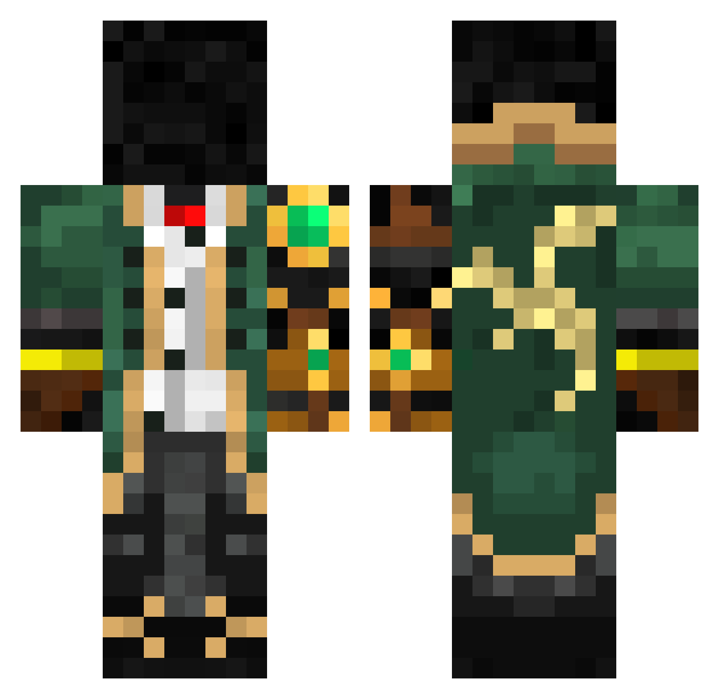 ItzProchy Minecraft skin, front and back view