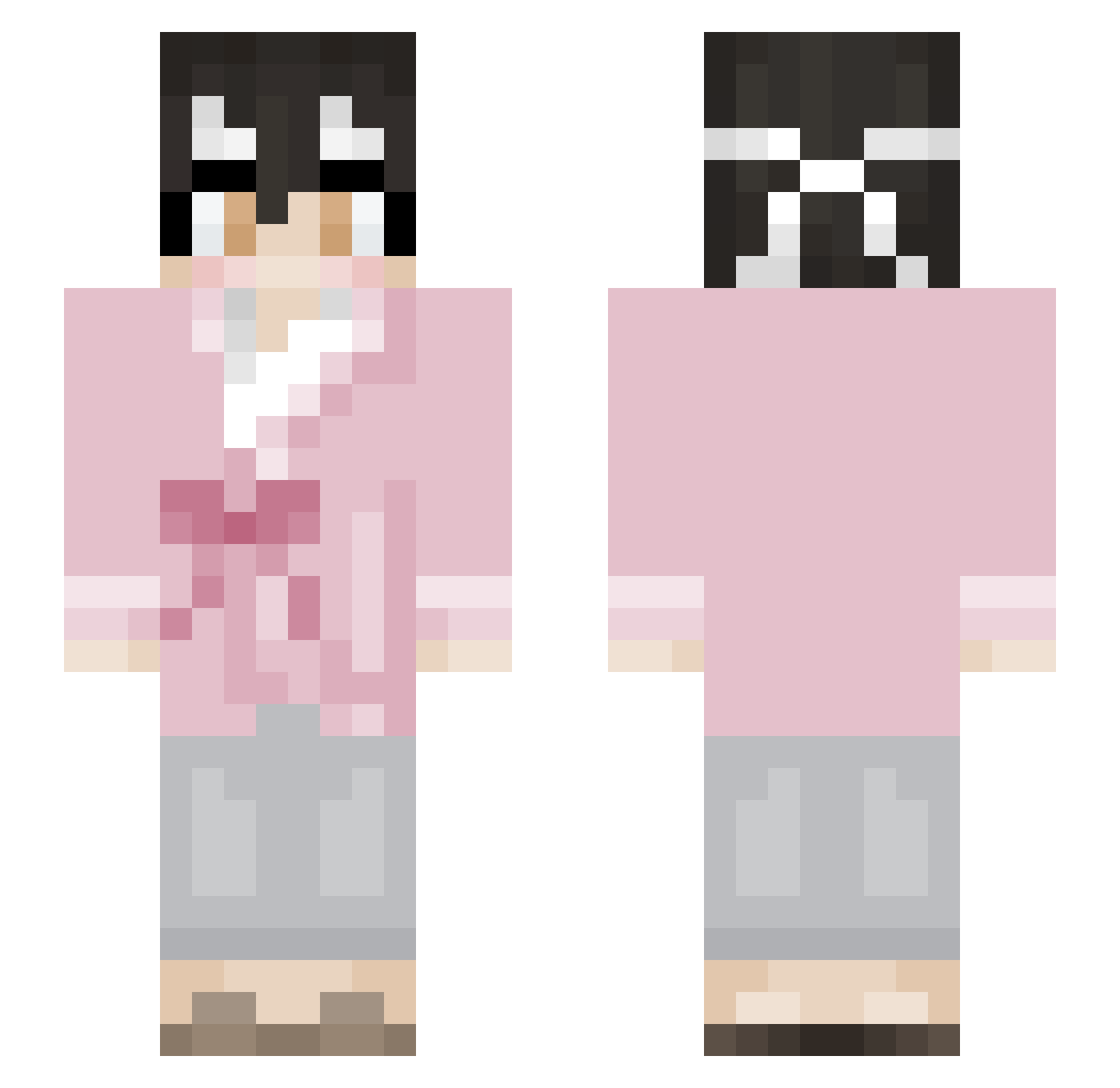 BelencitaStyles Minecraft skin, front and back view