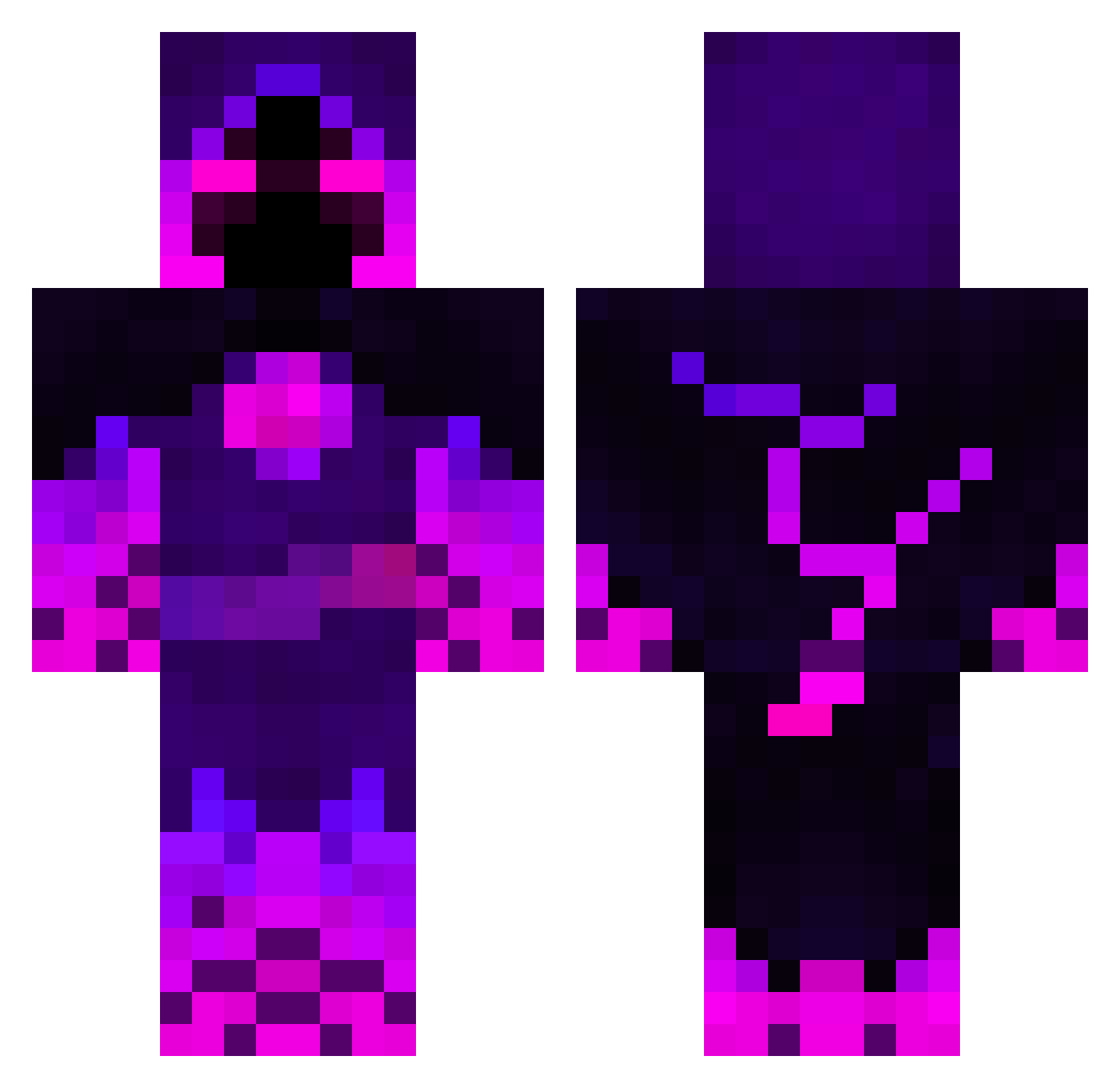r_eavers Minecraft skin, front and back view