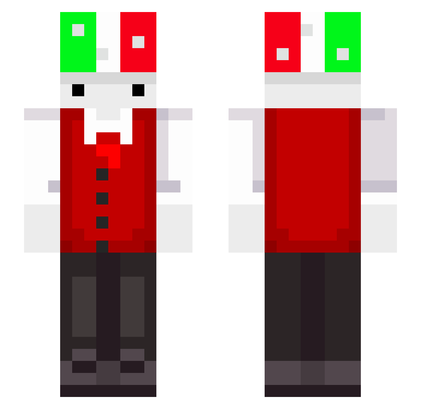 MarioFungo Minecraft skin, front and back view