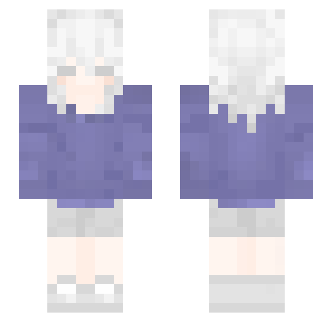 Yuru126 Minecraft skin, front and back view