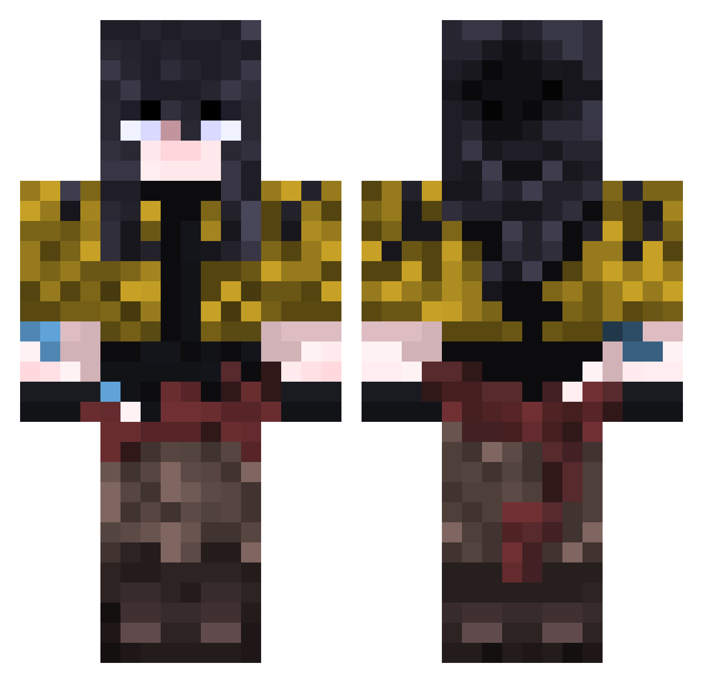 ThornedValkyrie Minecraft skin, front and back view