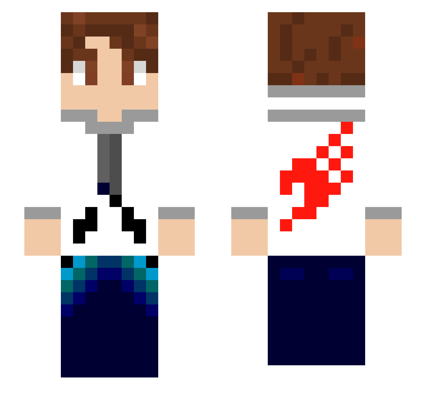 Decode Minecraft skin, front and back view