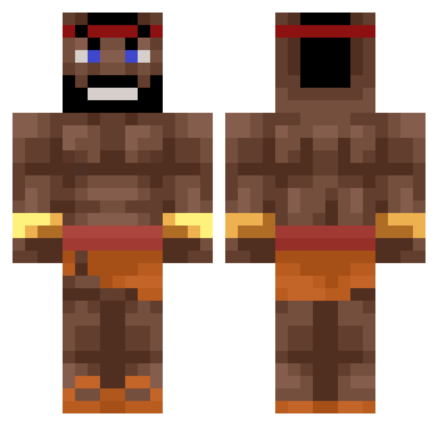 bootydiffer2222 Minecraft skin, front and back view