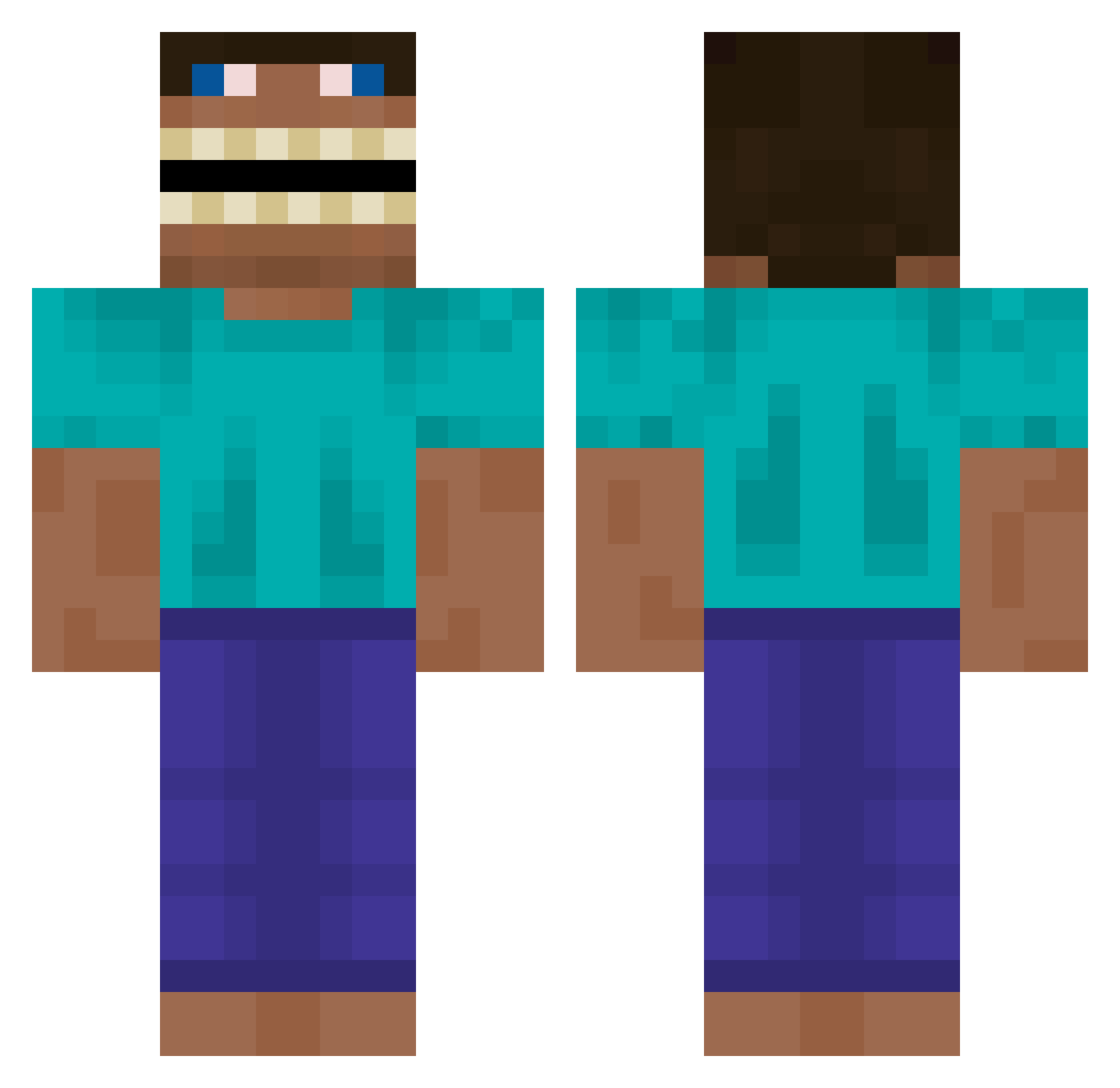 SaintDrogo Minecraft skin, front and back view
