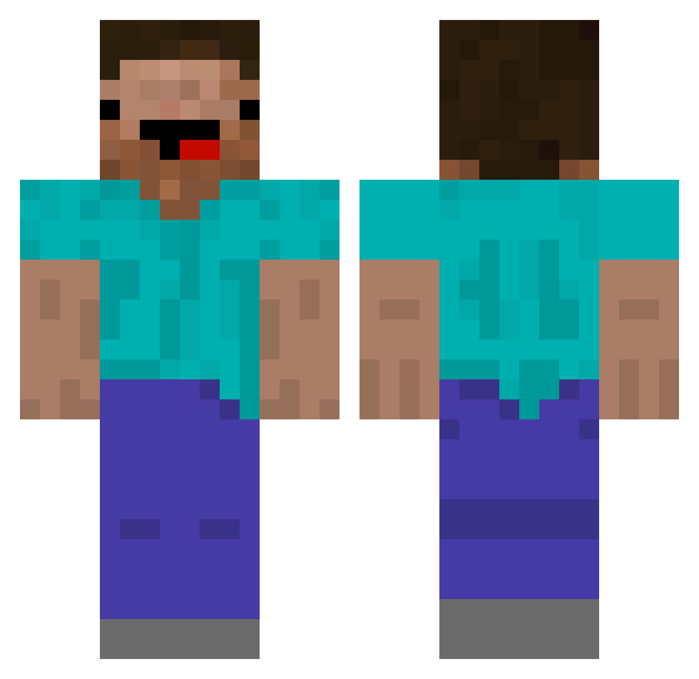 Zyphrn Minecraft skin, front and back view