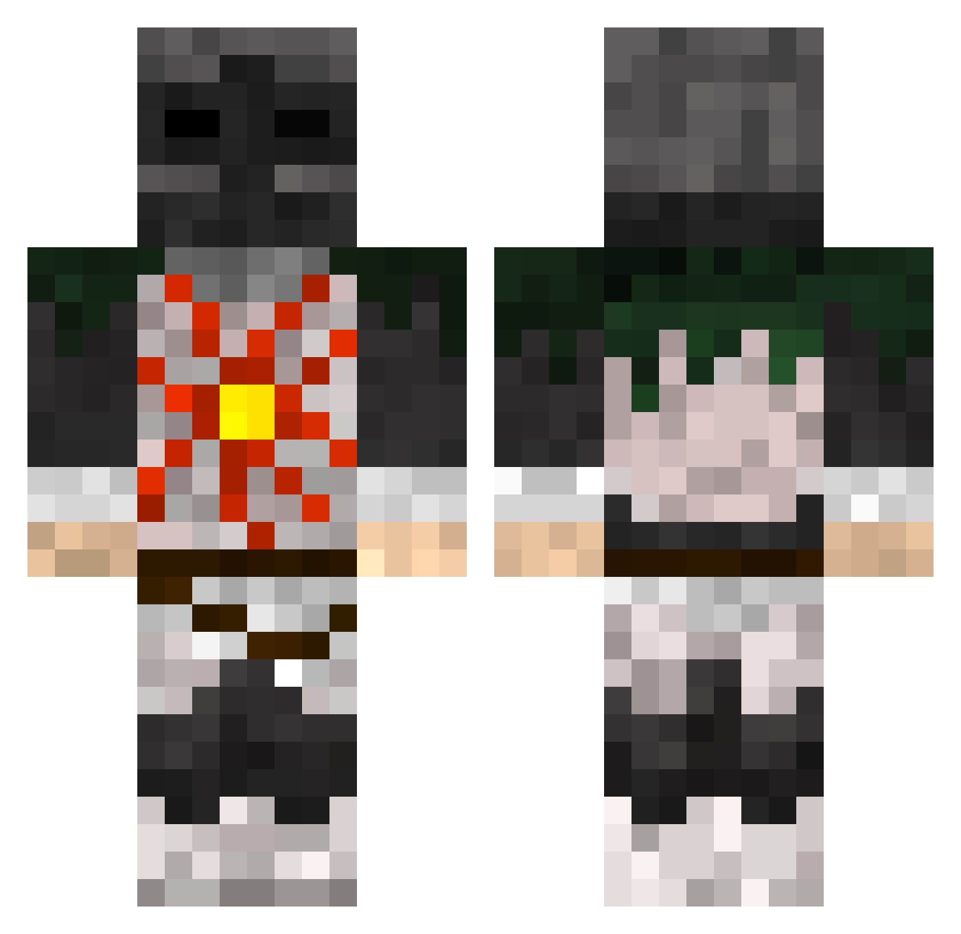 FoxinTheForest Minecraft skin, front and back view