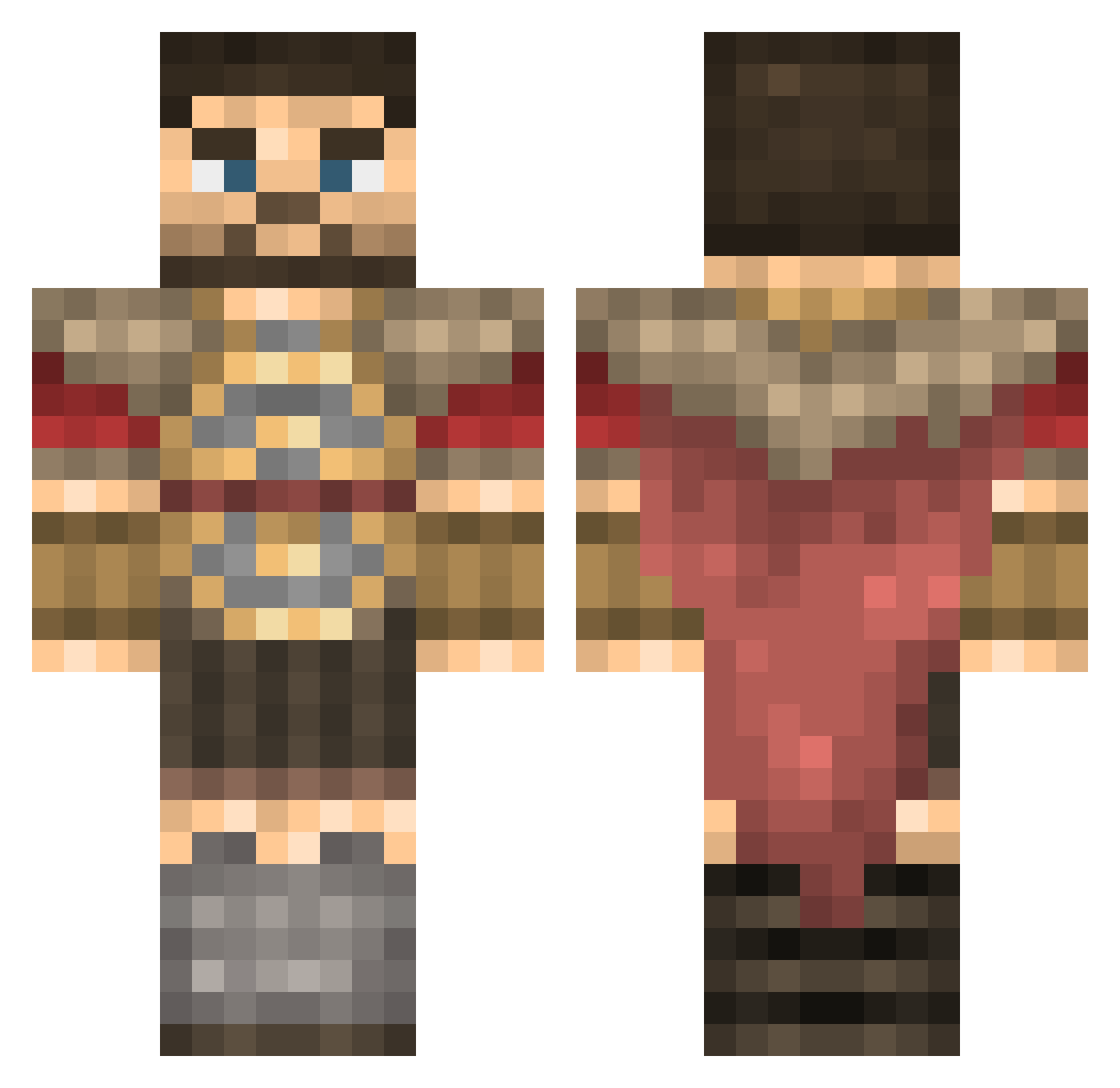Oxytoxine Minecraft skin, front and back view