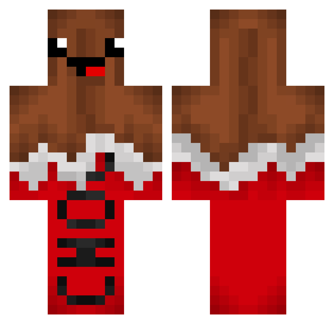 CocoCpvp Minecraft skin, front and back view