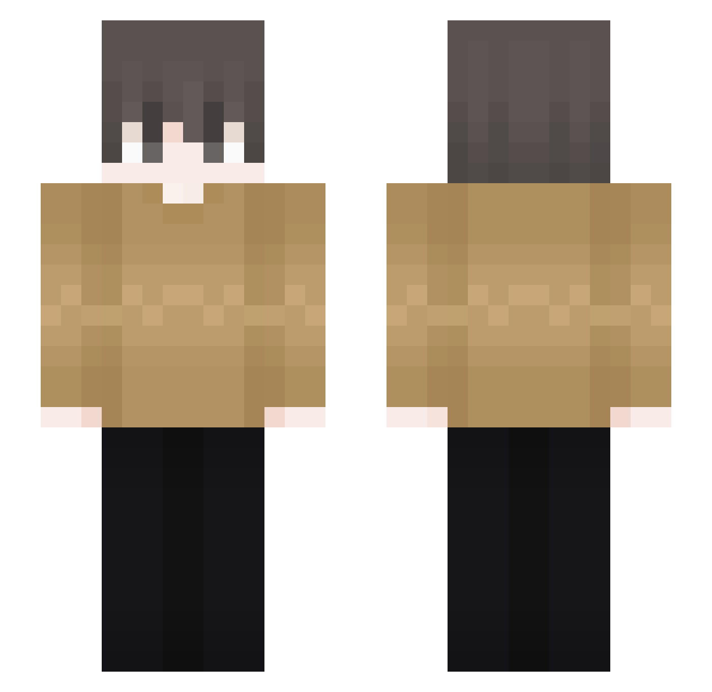 PoroLock Minecraft skin, front and back view