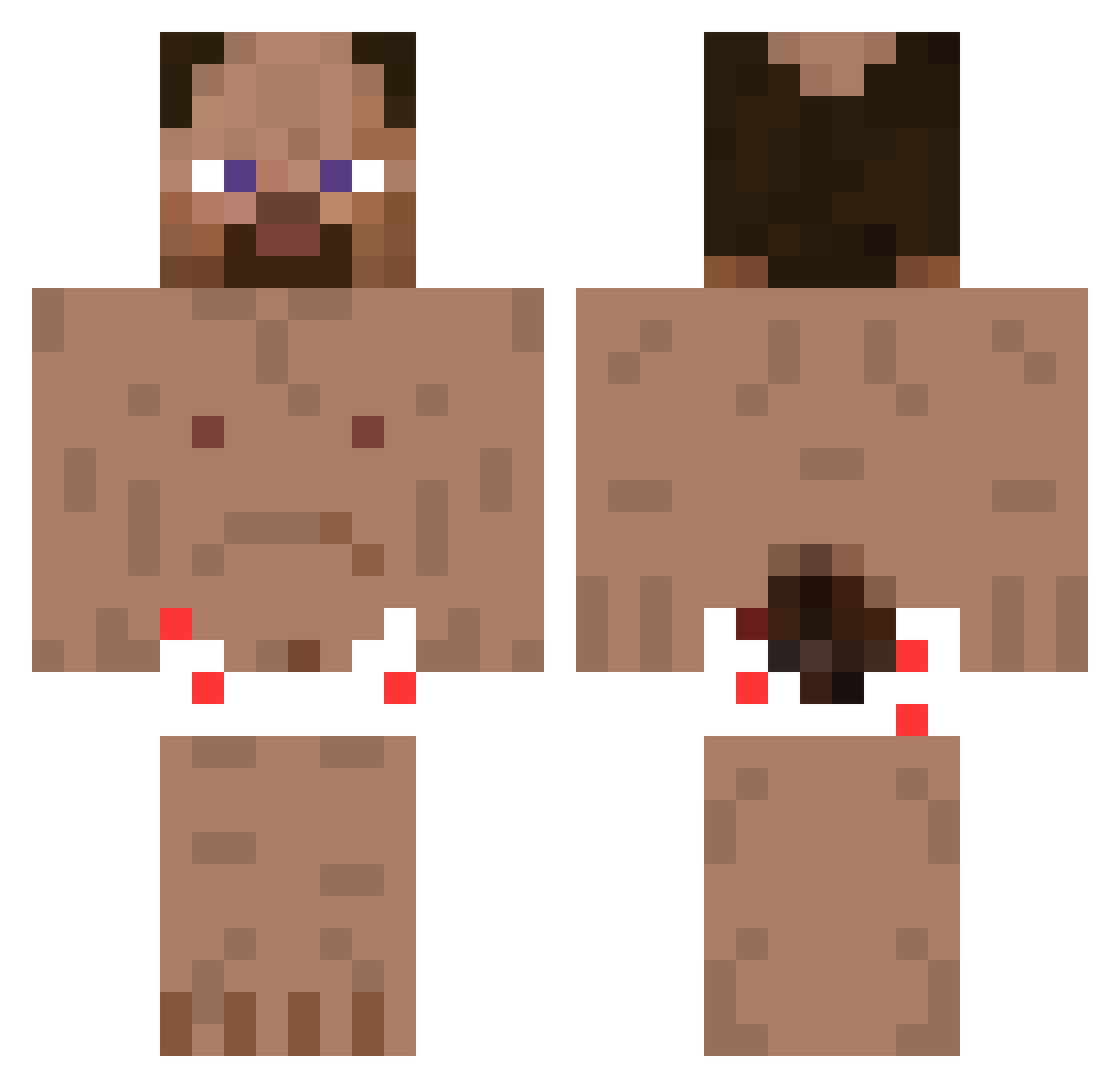 kippettje Minecraft skin, front and back view