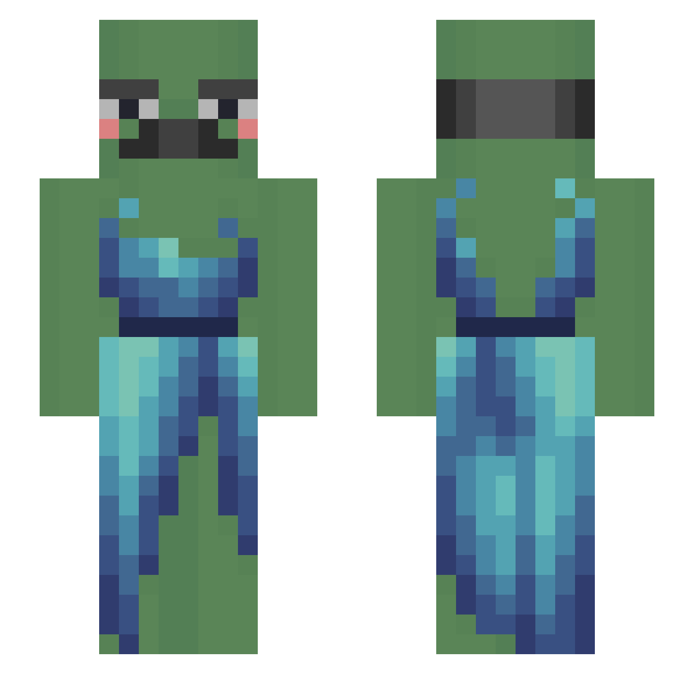 liabugs Minecraft skin, front and back view