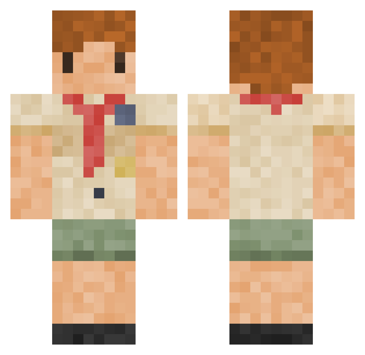 onelittleSlip Minecraft skin, front and back view