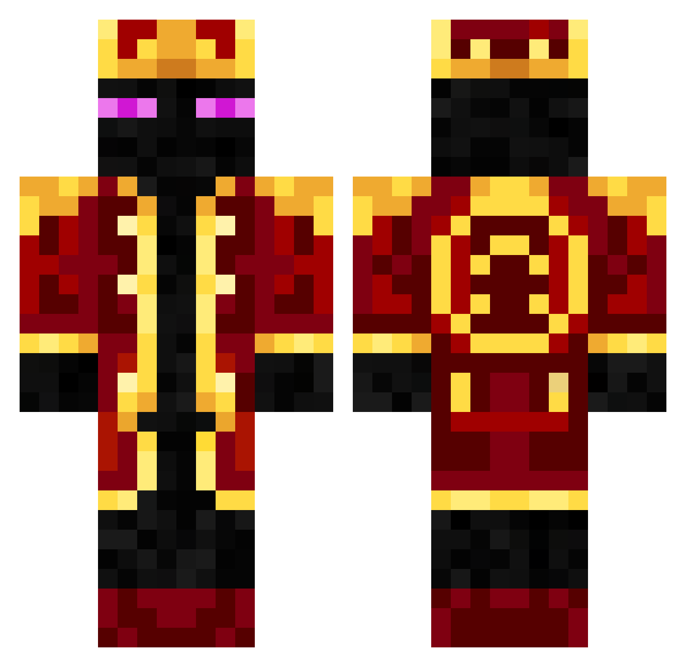 Diamandpro12345 Minecraft skin, front and back view