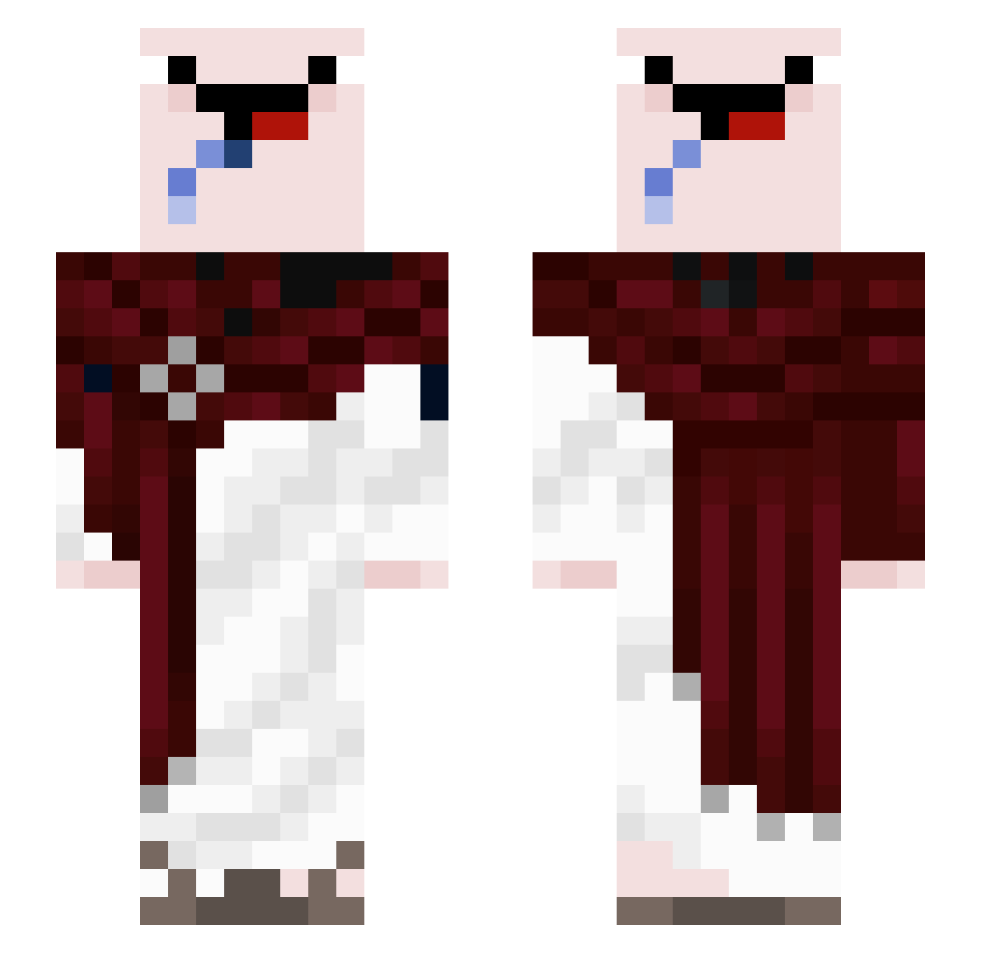 7ohno Minecraft skin, front and back view