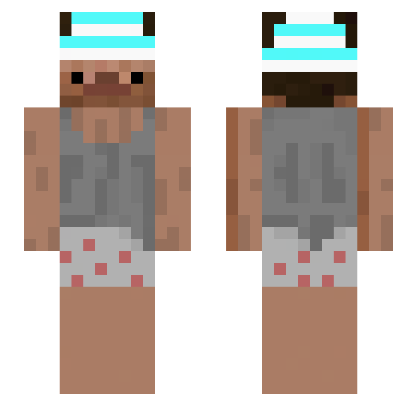 Saffy14 Minecraft skin, front and back view