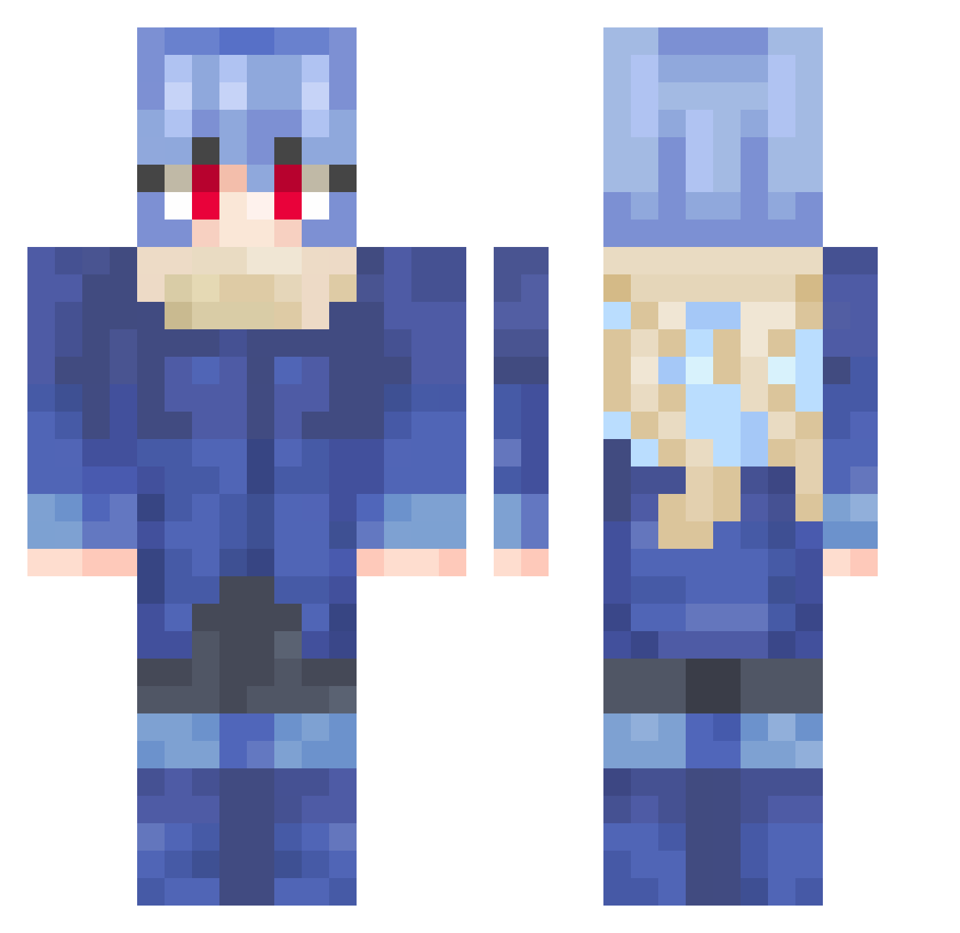 AKSIking Minecraft skin, front and back view