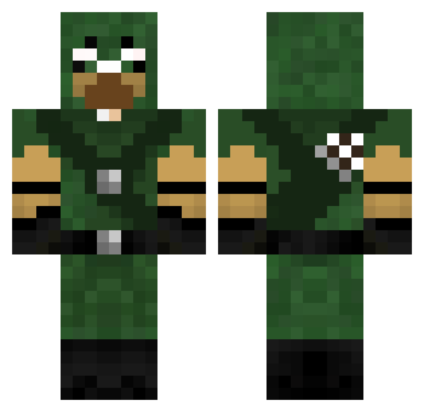 Berni Minecraft skin, front and back view