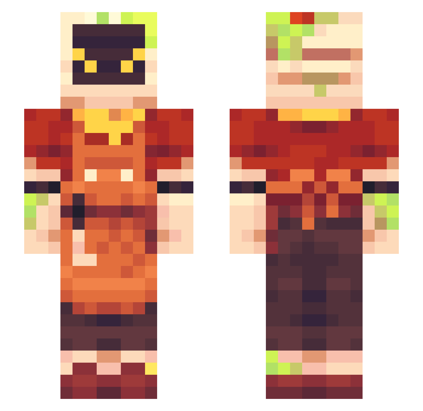 ScribblezDoodlez Minecraft skin, front and back view