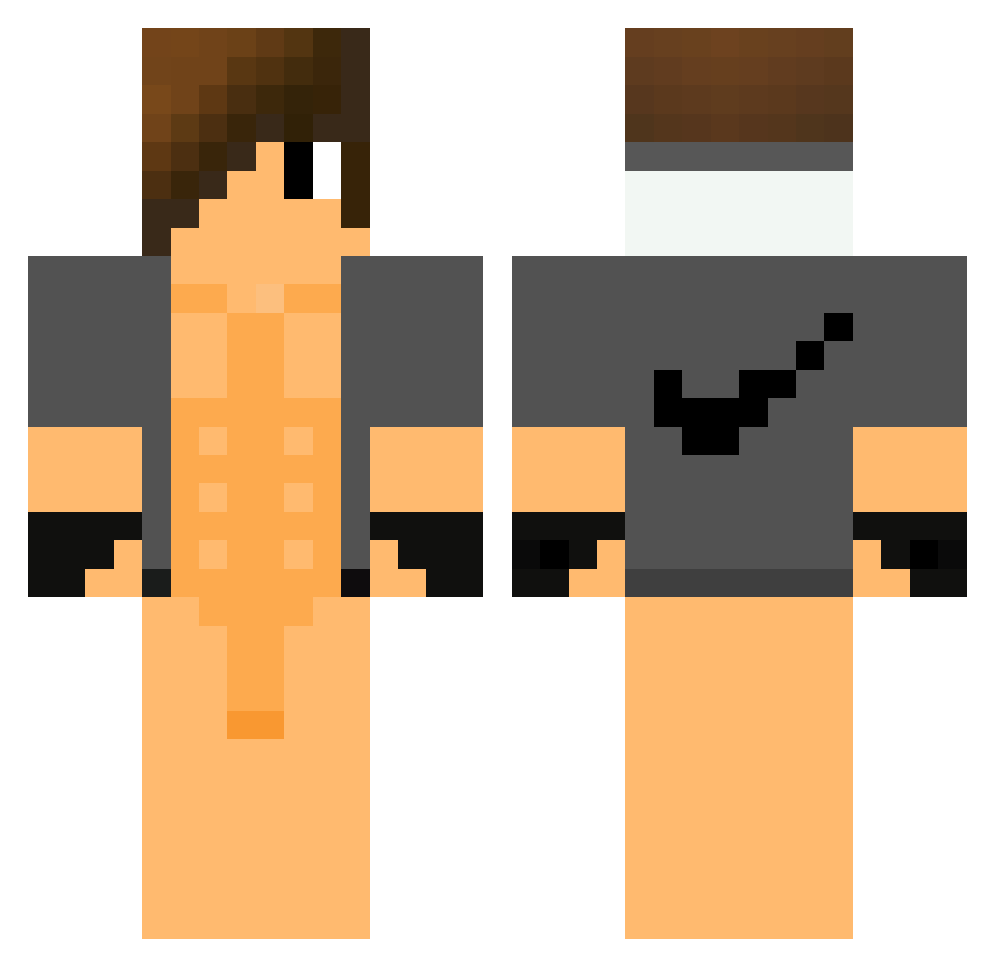 Piwikx Minecraft skin, front and back view