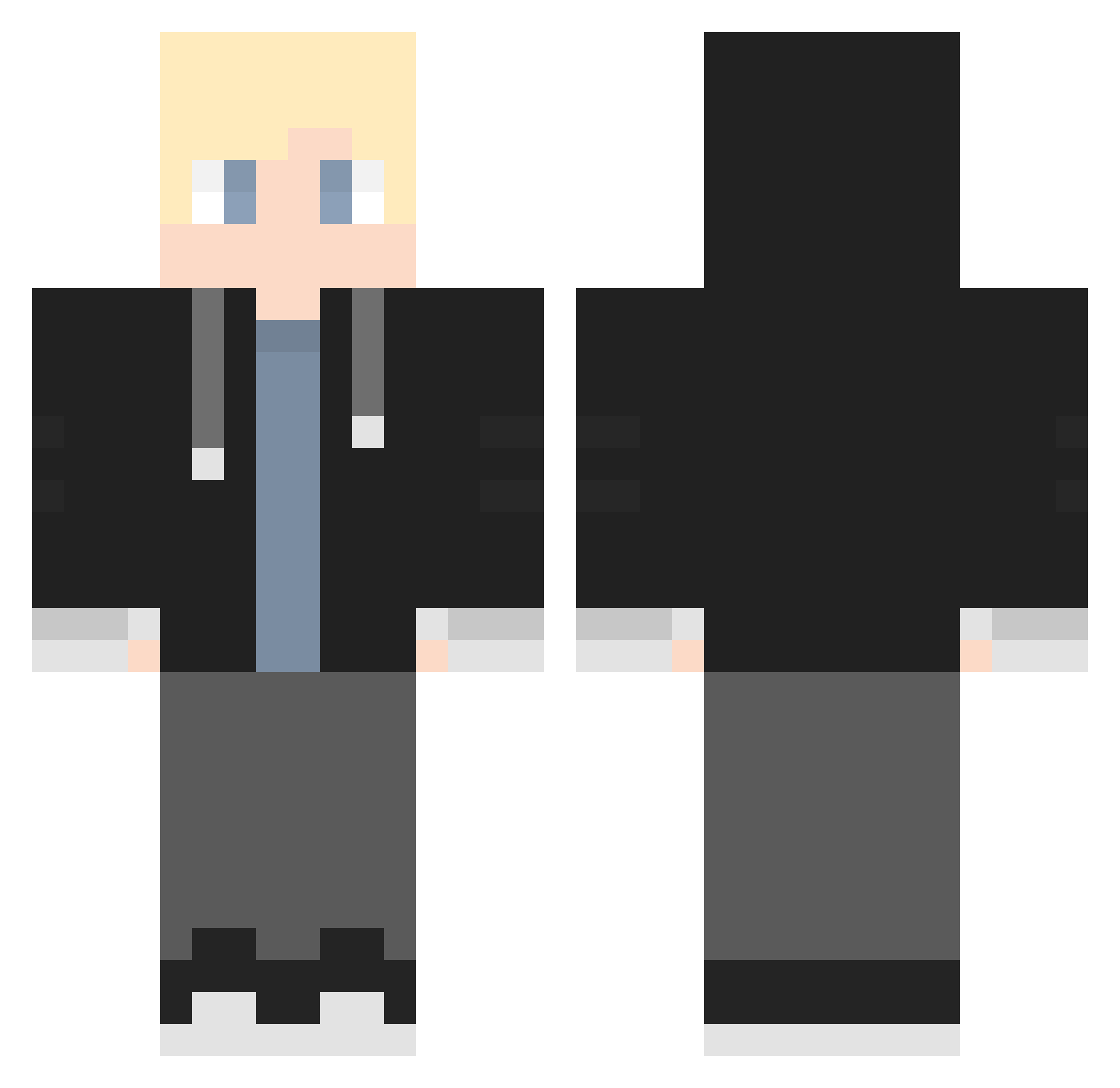 MegaM8ds Minecraft skin, front and back view