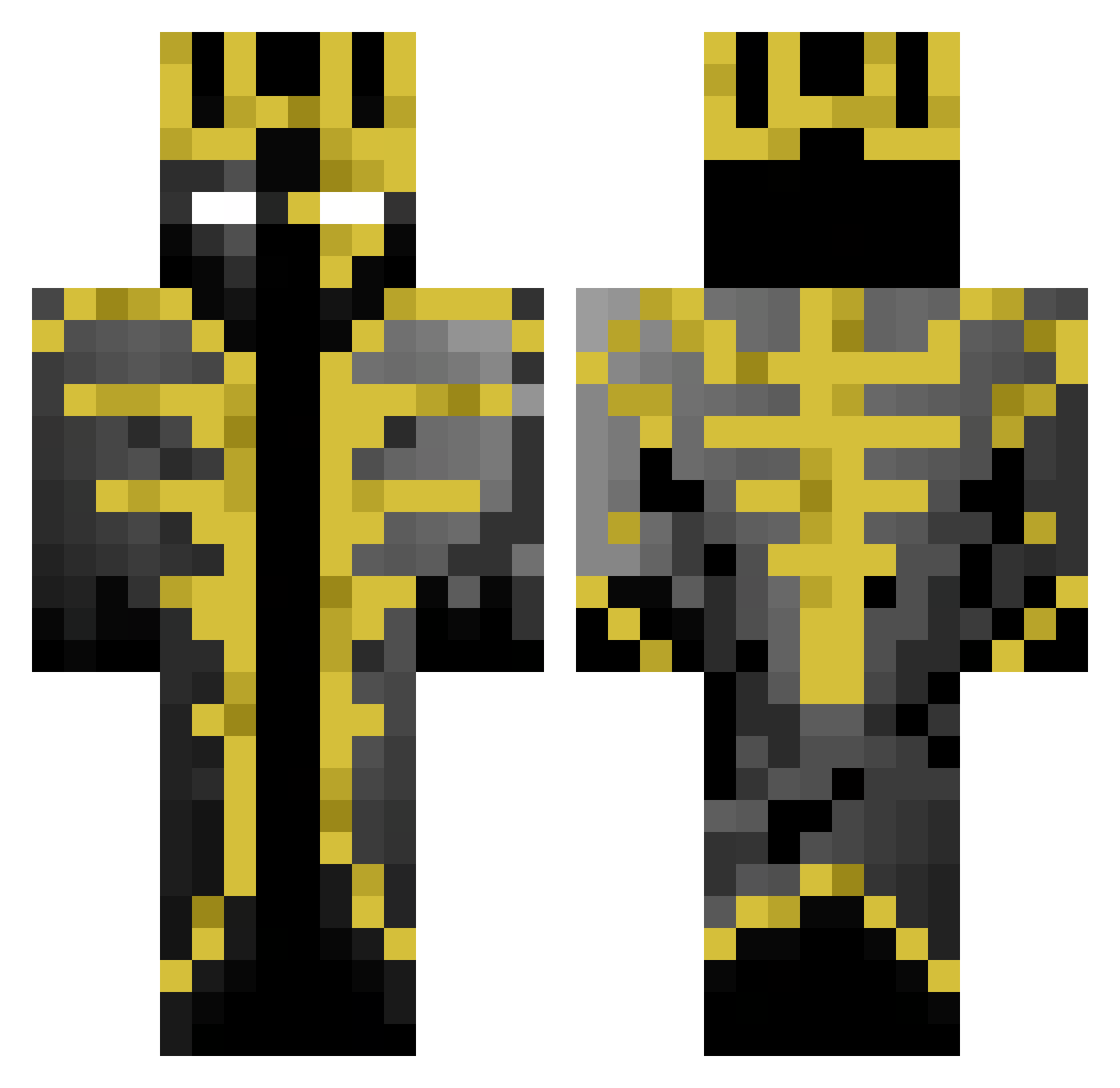 Muahhaha Minecraft skin, front and back view