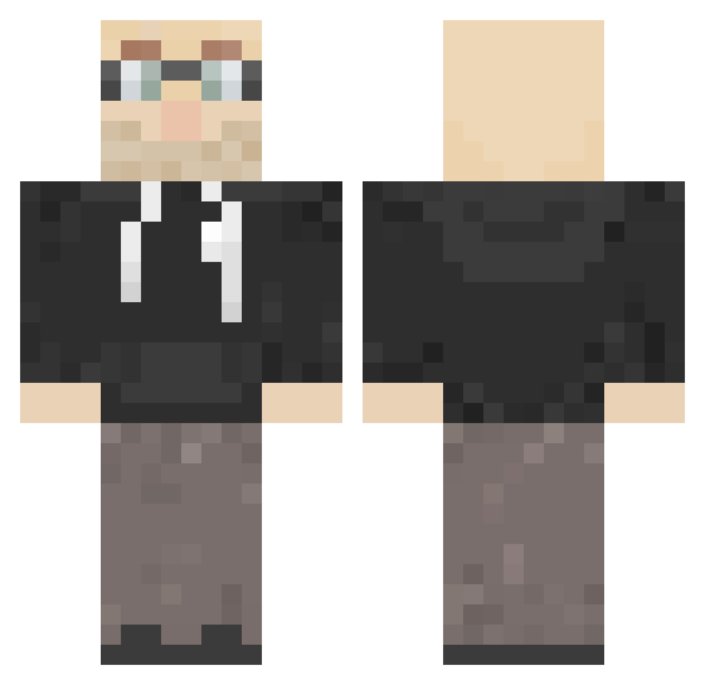 King_Grounded Minecraft skin, front and back view