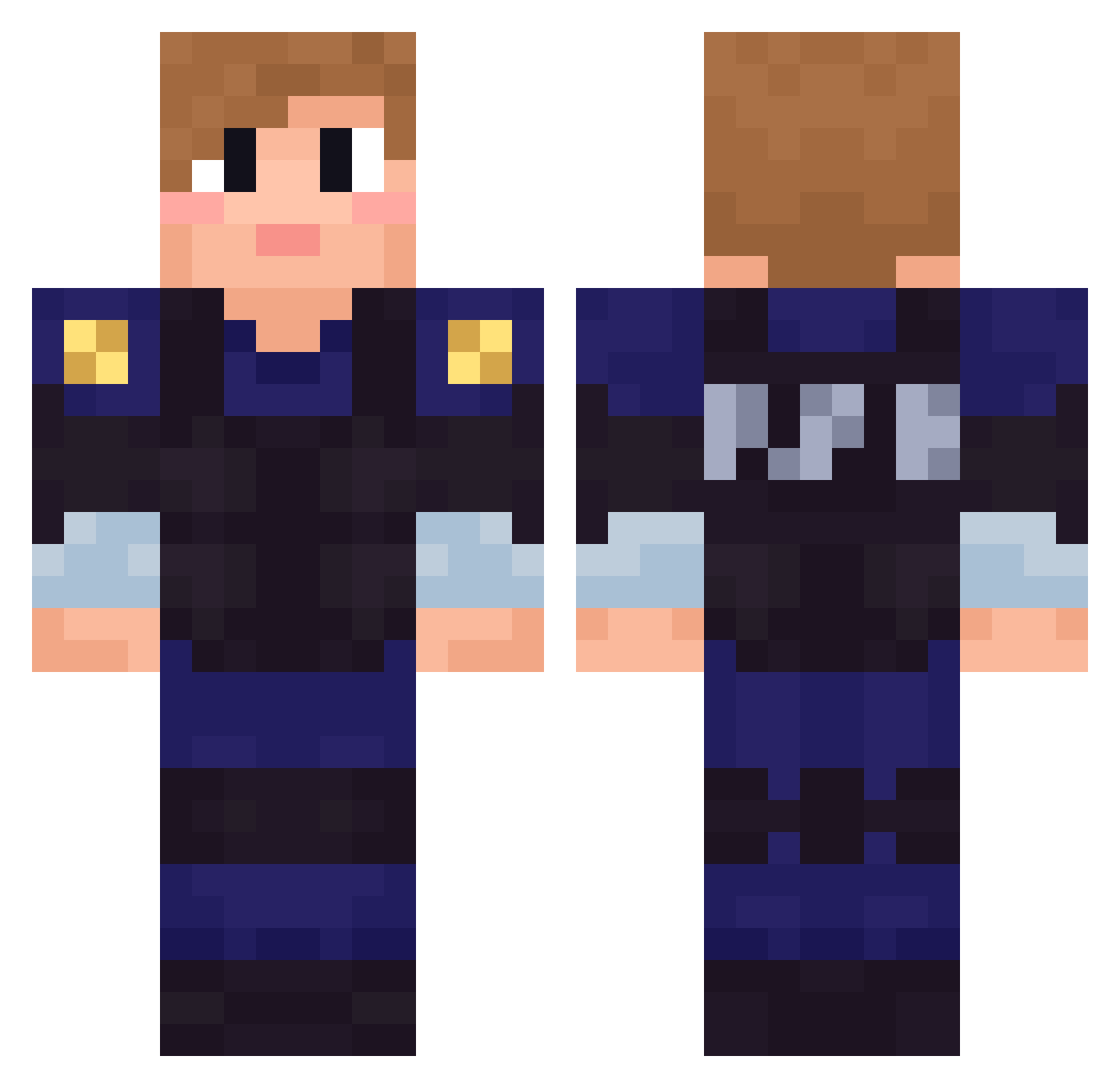 ArtisticBlob Minecraft skin, front and back view